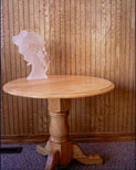 M.L. Witt handmade round wood table — handcrafted heirloom