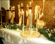 M.L. Witt handmade wood nativity scene — handcrafted heirloom
